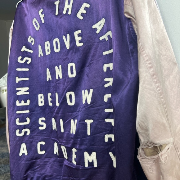 Saint Michael X SHERMER ACADEMY BOMBER JACKET PURPLE AND PINK - Picture 3 of 6